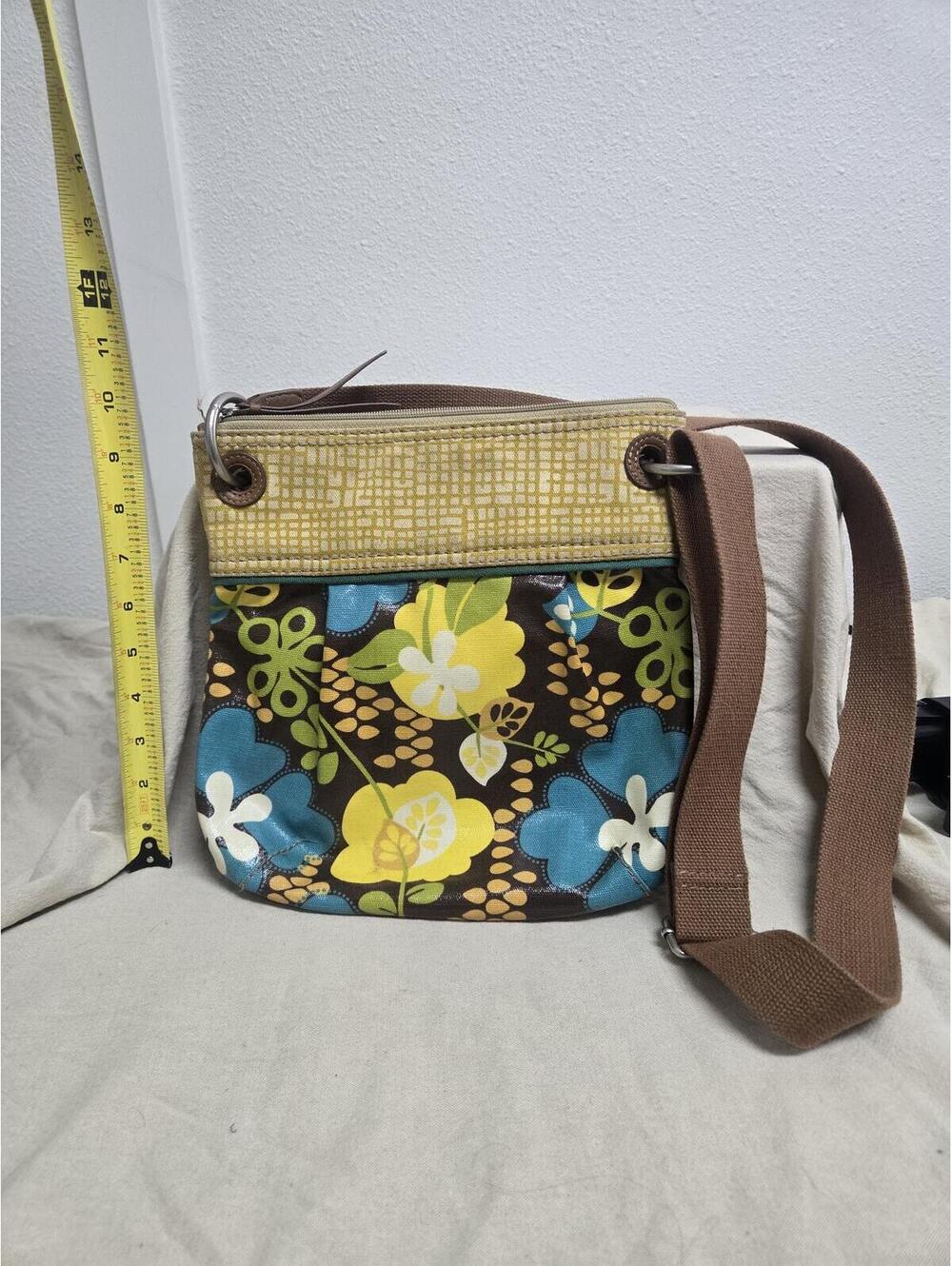 Fossil Key-Per Floral Crossbody Multi-Color Coated Canvas